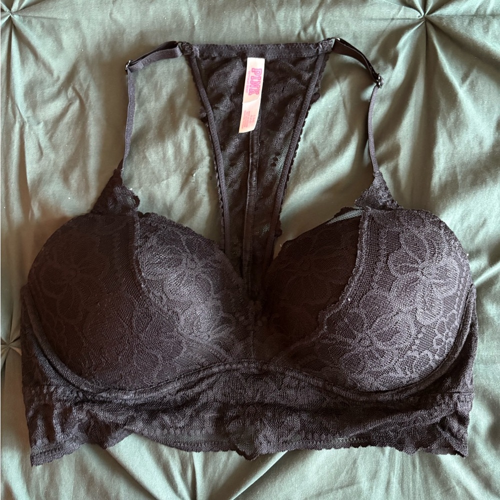 Victoria's Secret Lace Racerback Bralette - Black